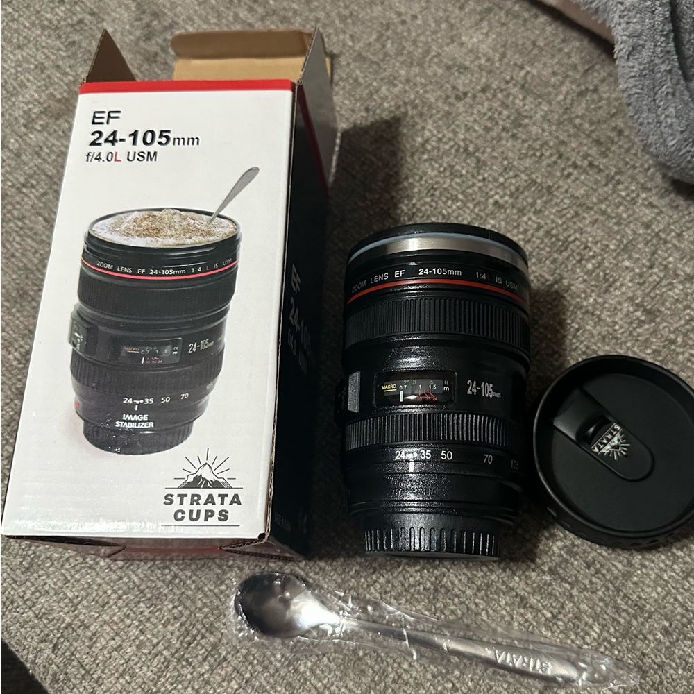 Black Camera Lens Strata Mug